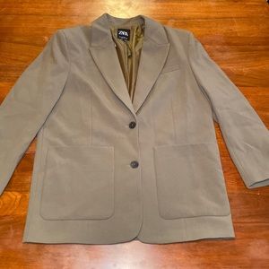 Oversized Zara Khaki Green Blazer NWOT